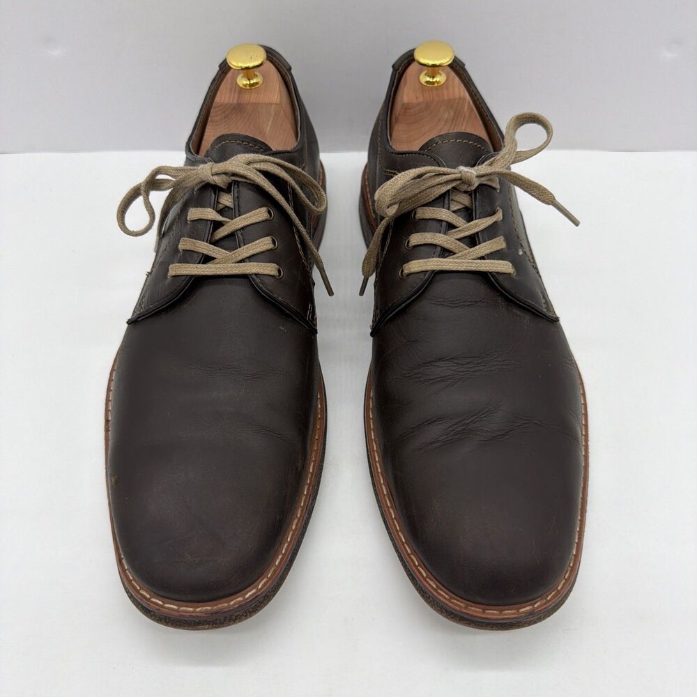 CHAPS Mens Leather Lace Up Oxford Dress Casual Shoes Brown 11.5M 96-36029